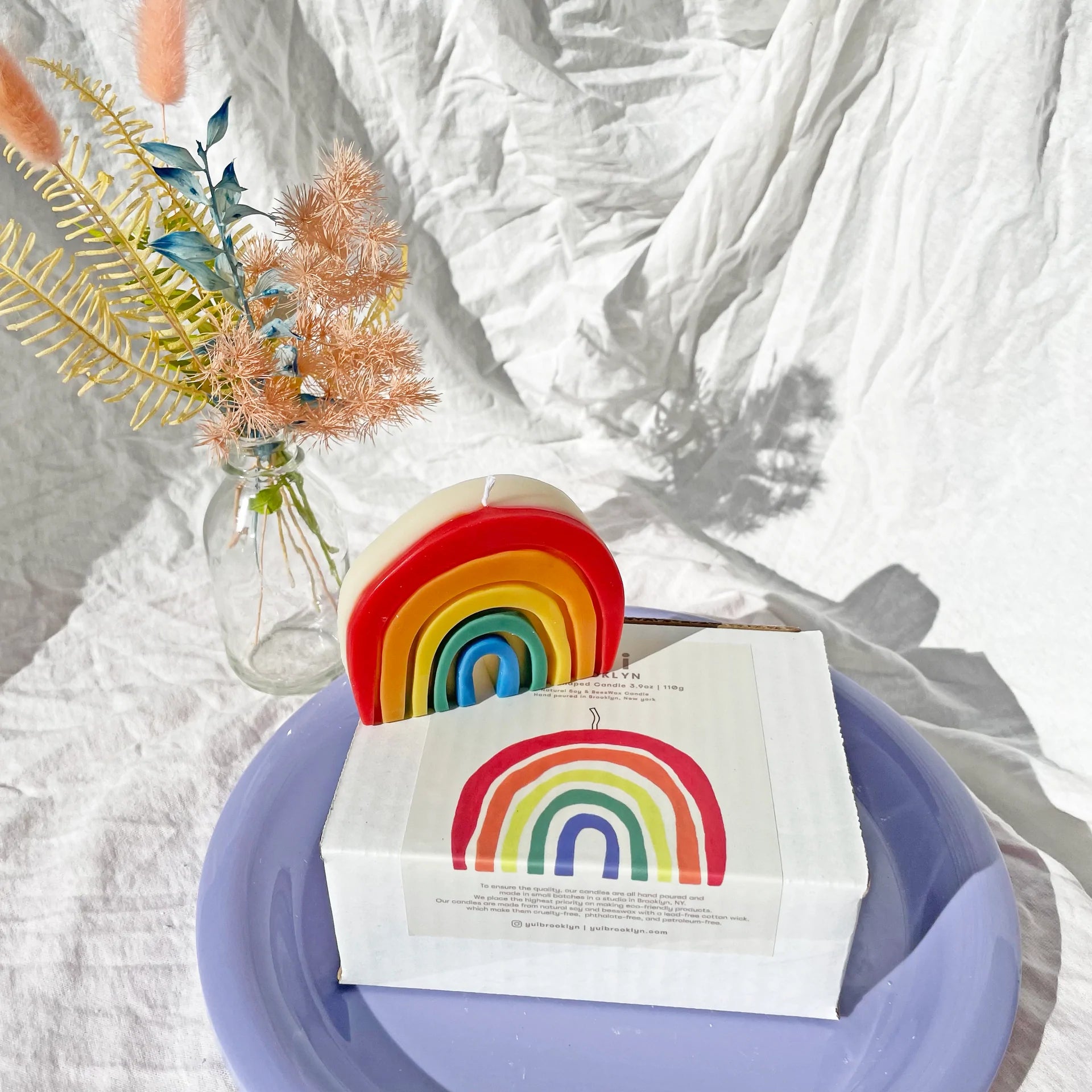 Yui Brooklyn Rainbow Shaped Soy & Beeswax Candle | Prelude & Dawn | Los Angeles