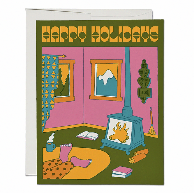 Red Cap Cards | Fireside Holiday Greeting Card | Prelude & Dawn | Los Angeles, CA