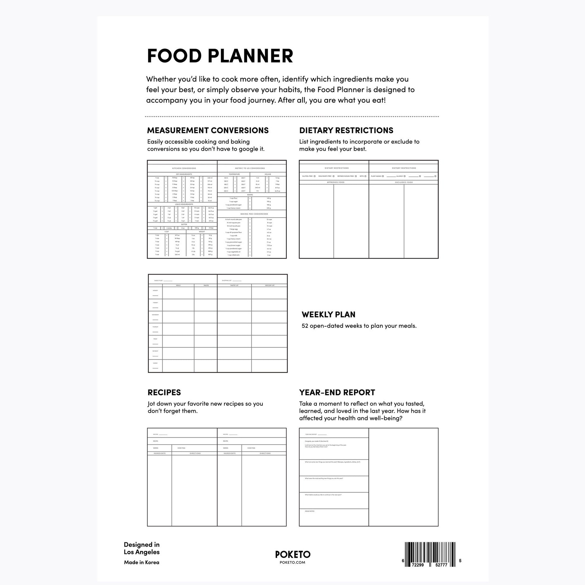 Poketo Food Planner | Prelude and Dawn | Los Angeles, CA