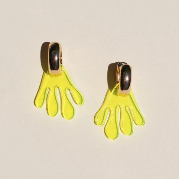 Other Shapes Melt Hoops - See - Thru Neon Yellow | Prelude & Dawn | Los Angeles