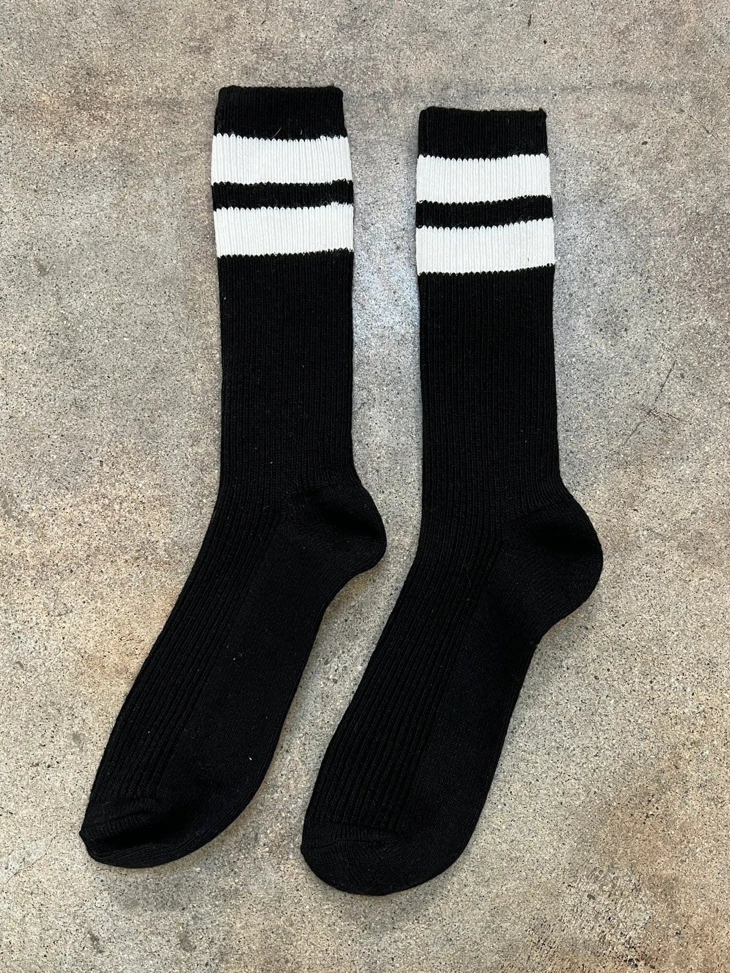 Grandpa Varsity Socks Black Sugar Stripe