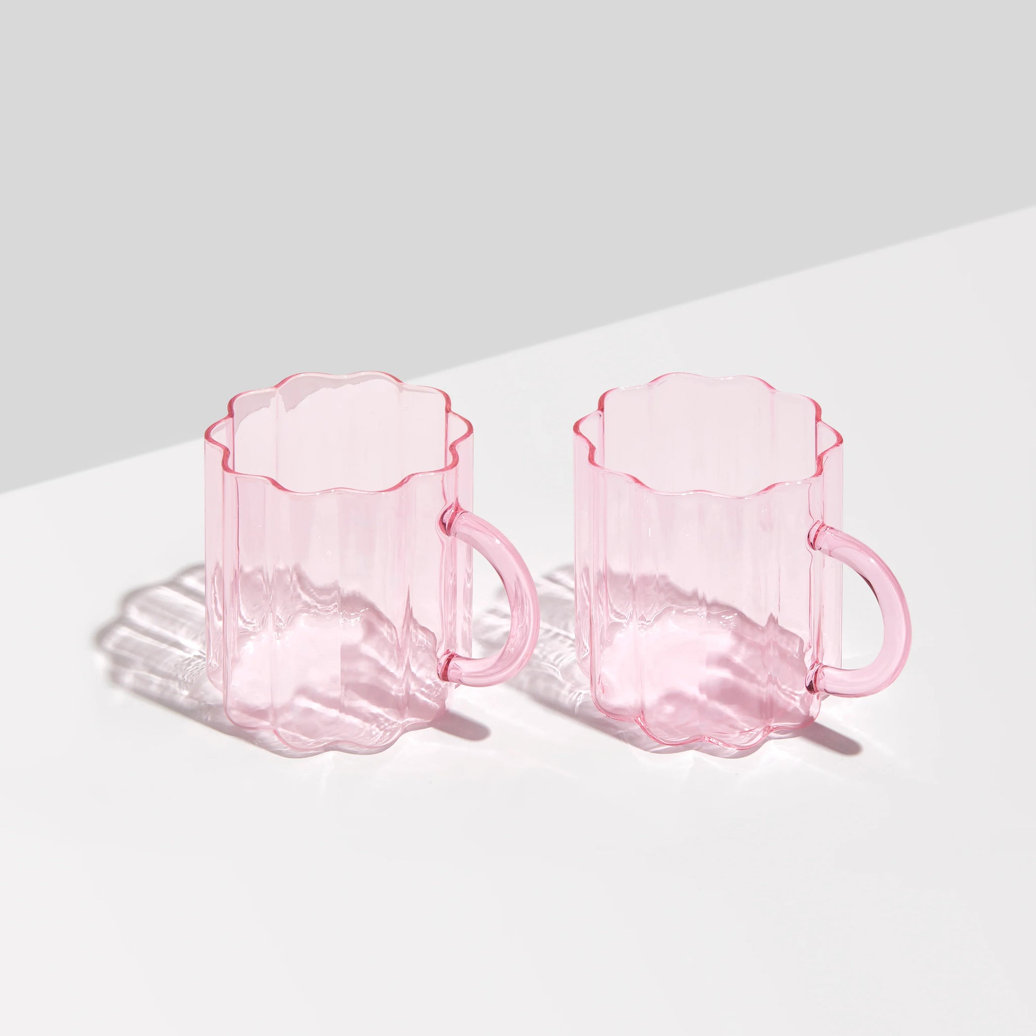 Set of Pink Glass Mugs