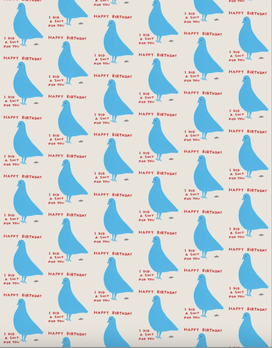 Pigeon Shit Folded Gift Wrap