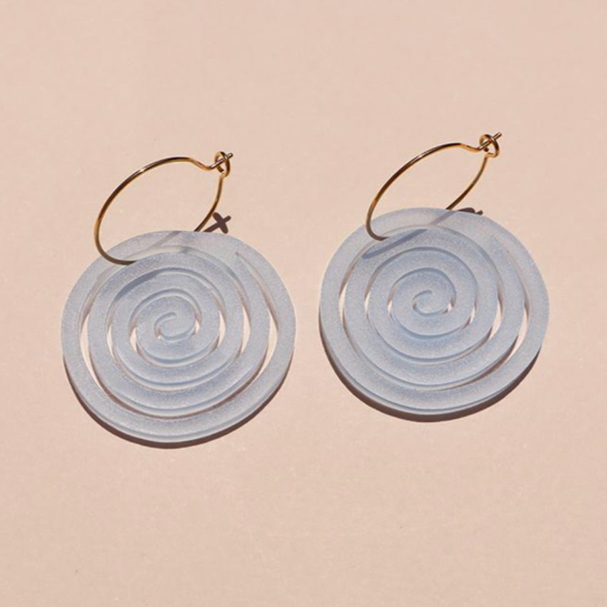 Other Shapes Swirlie Girlies Earrings in Frosted Sky | Prelude & Dawn | Los Angeles