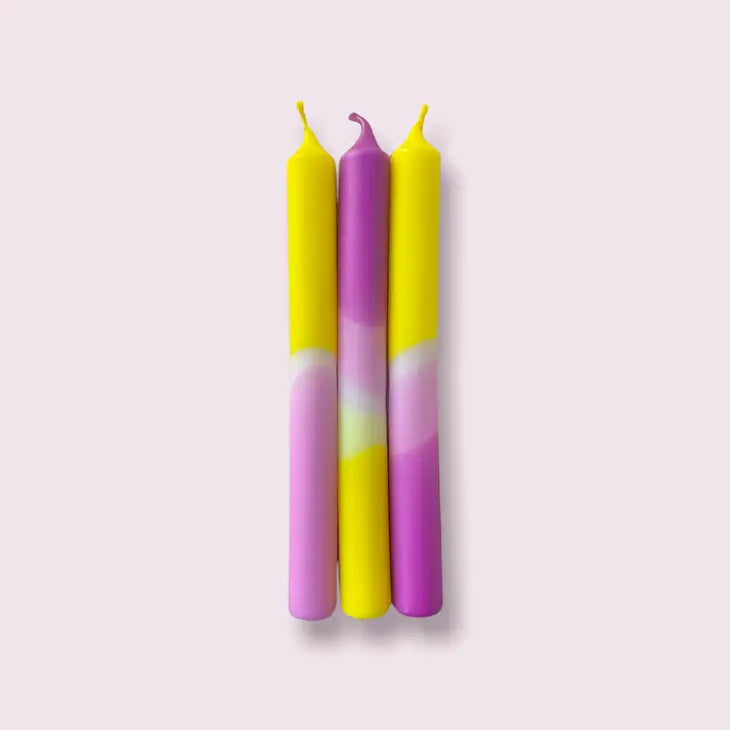 Dip Dye Neon Candles