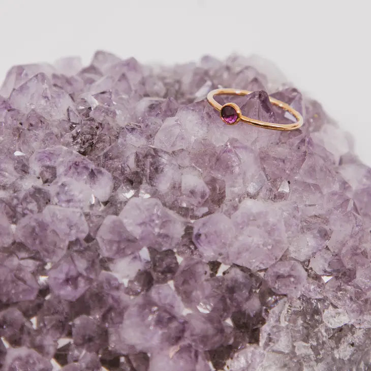 Mineral & Matter | Small Amethyst 14k Gold filled Ring  | Prelude and Dawn | Los Angeles, CA