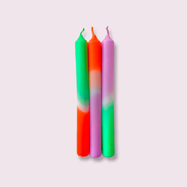 Dip Dye Neon Candles