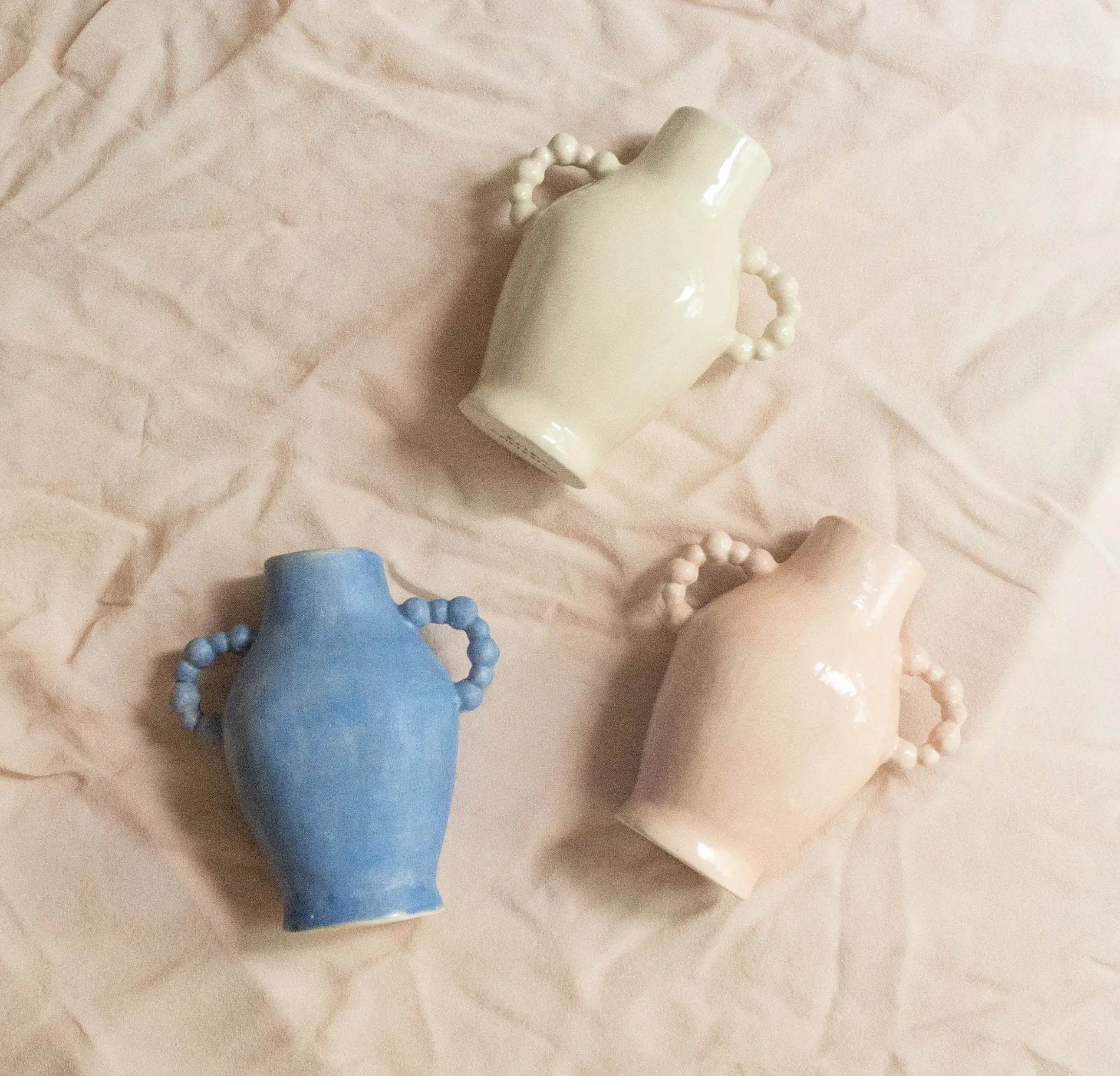 Erika Christine Ceramics | Beaded Vase- Tea Rose | Prelude & Dawn | Los Angeles, CA