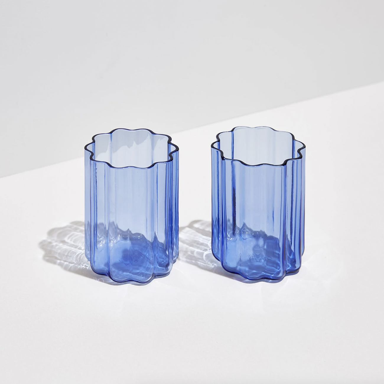 Set of Two Wave Glasses - Blue