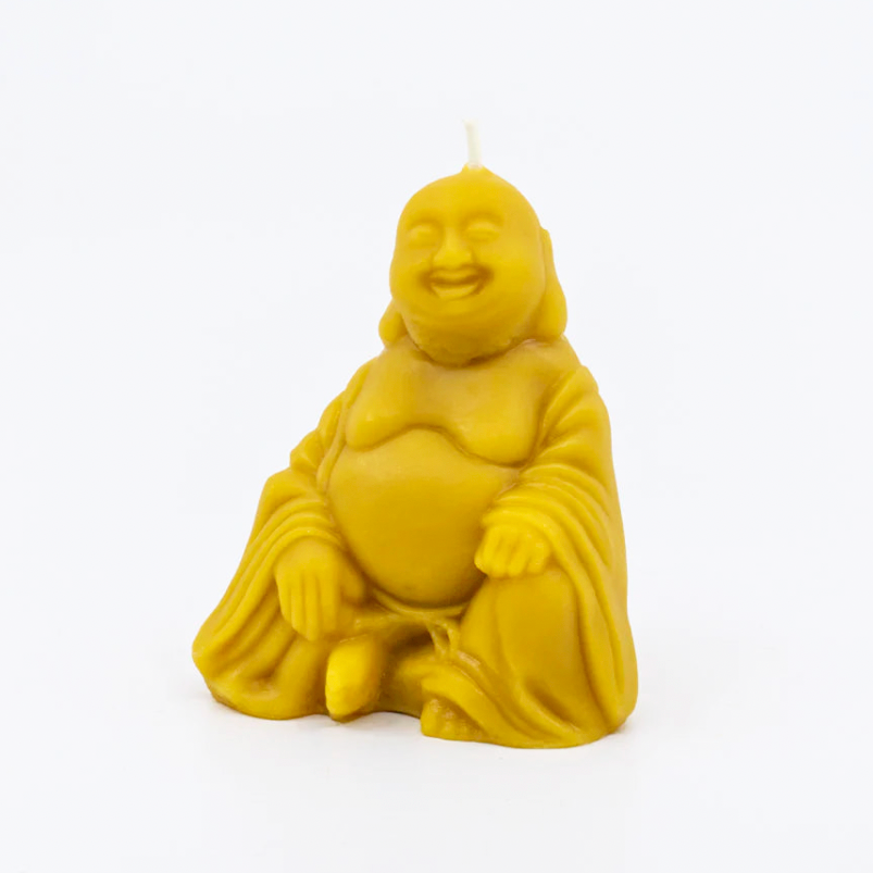 Sunbeam Candles Sitting Buddha Beeswax Candle | Prelude & Dawn | Los Angeles