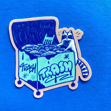 Allison McKeen Treasure Hunter Raccoon Sticker | Prelude & Dawn, Highland Park, Los Angeles