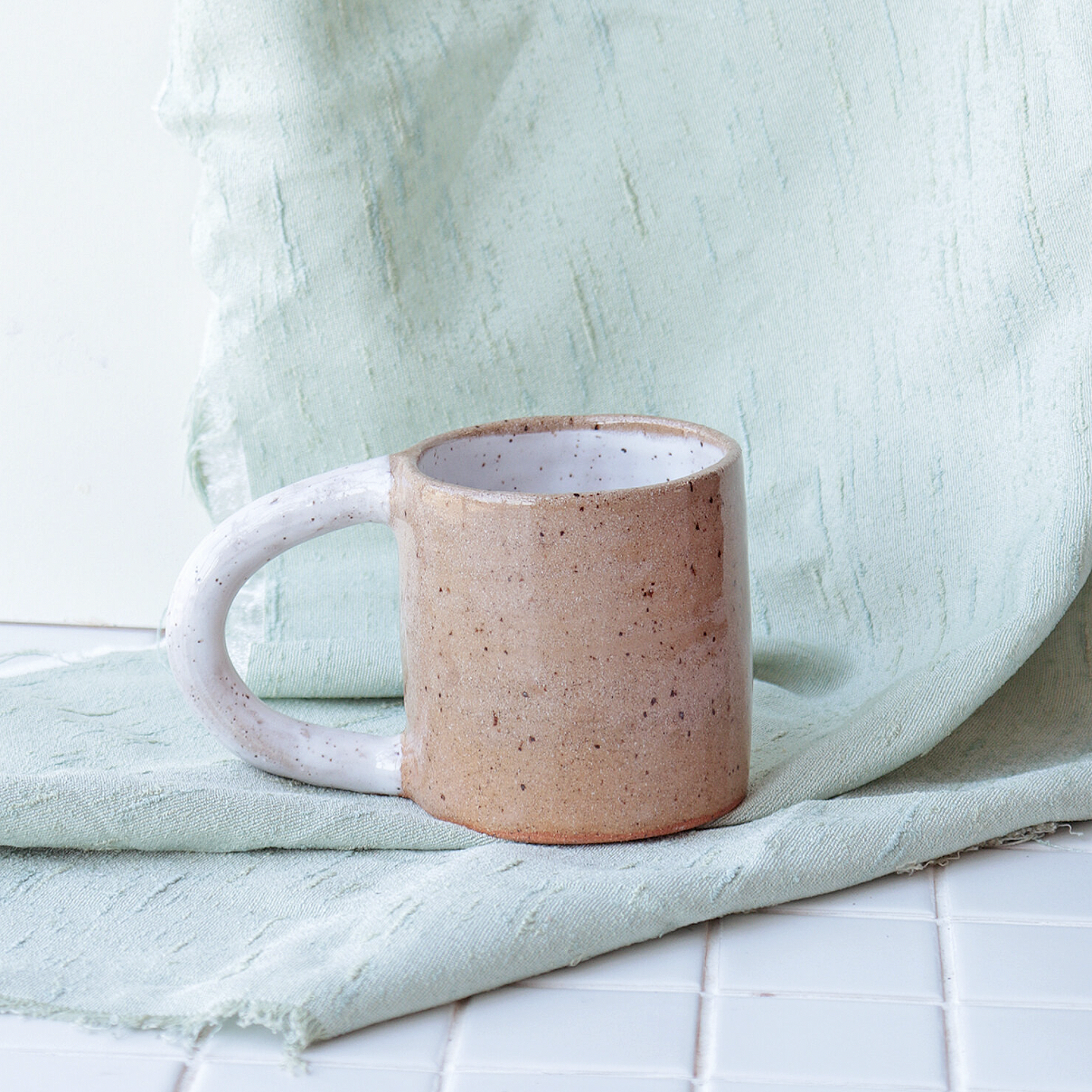 White Colorblock Mug