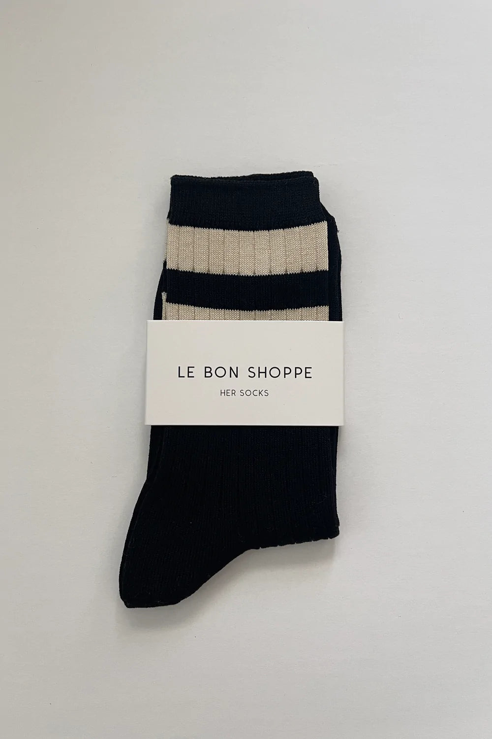 Le Bon Shoppe Her Varsity Socks Black | Prelude & Dawn | Los Angeles, CA
