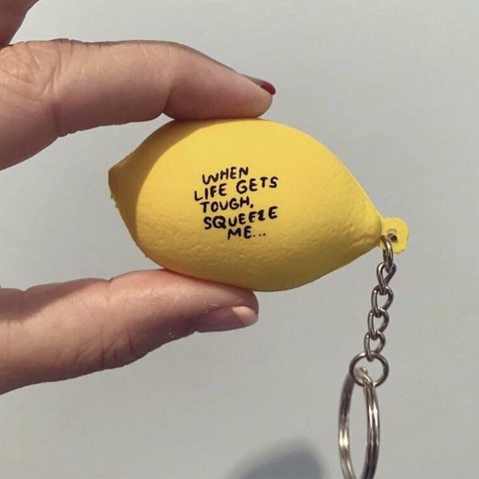People I've Loved Lemon Stress Ball Keychain | Prelude and Dawn Los Angeles, CA