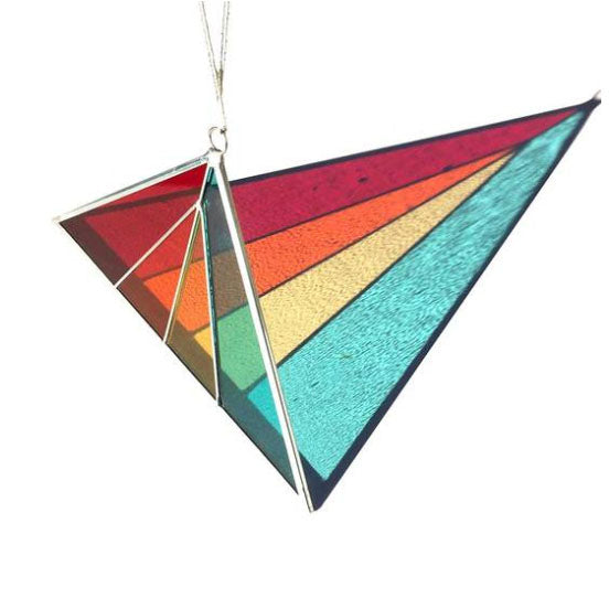 Triangle Stained Glass Suncatcher - Modern
