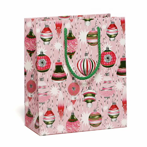 Red Cap Cards | Retro Ornaments Holiday Gift Bag | Prelude & Dawn | Los Angeles, CA