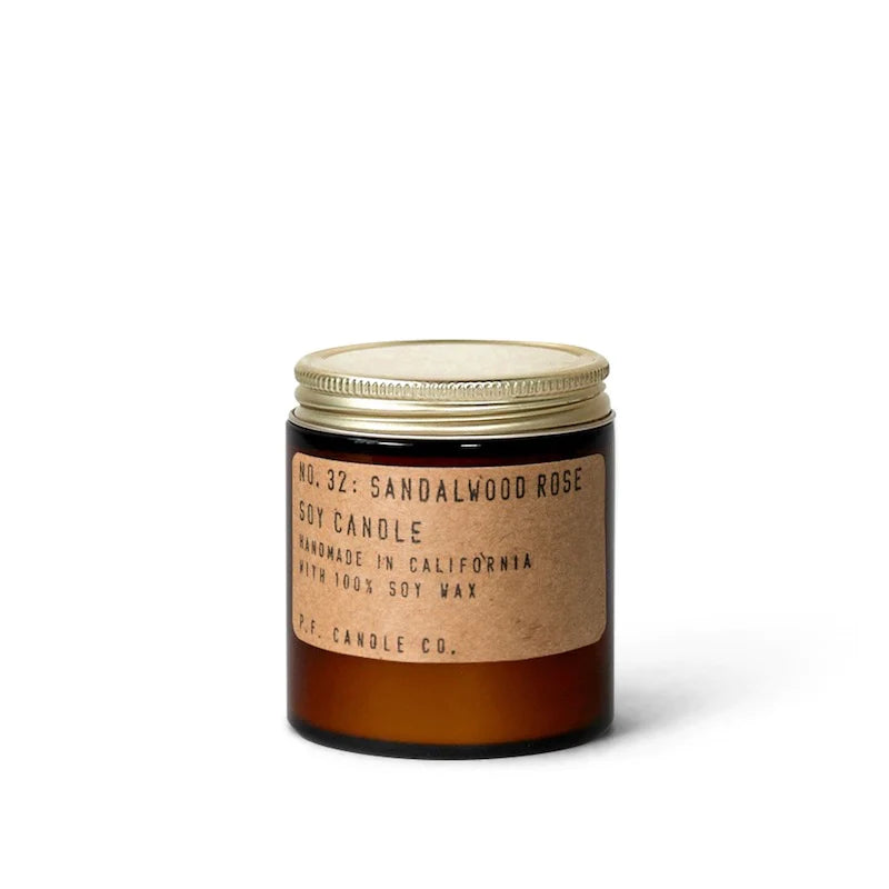 P.F. Candle Co Sandalwood Rose Soy 3.5 oz Candle | Prelude & Dawn | Los Angeles