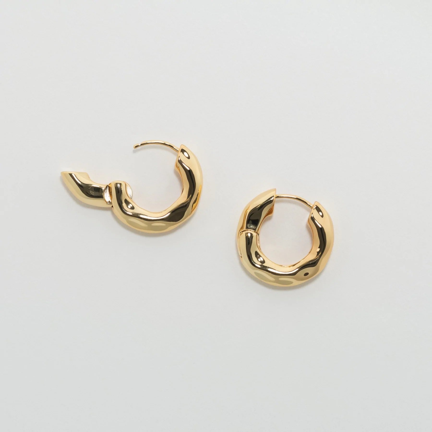 Machete Earrings Wavy Chunky Hoops in Gold | Prelude & Dawn | Los Angeles