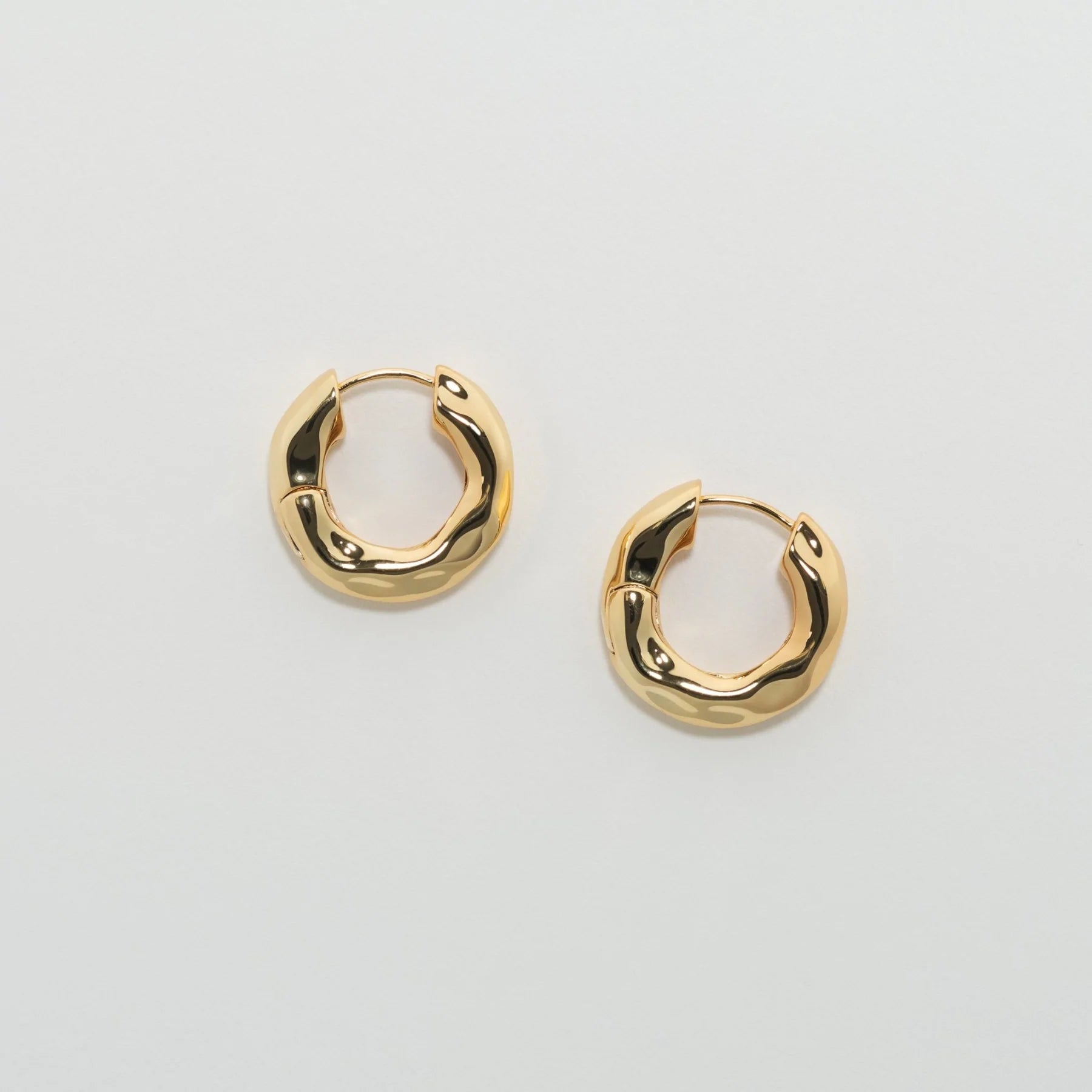 Machete Earrings Wavy Chunky Hoops in Gold | Prelude & Dawn | Los Angeles