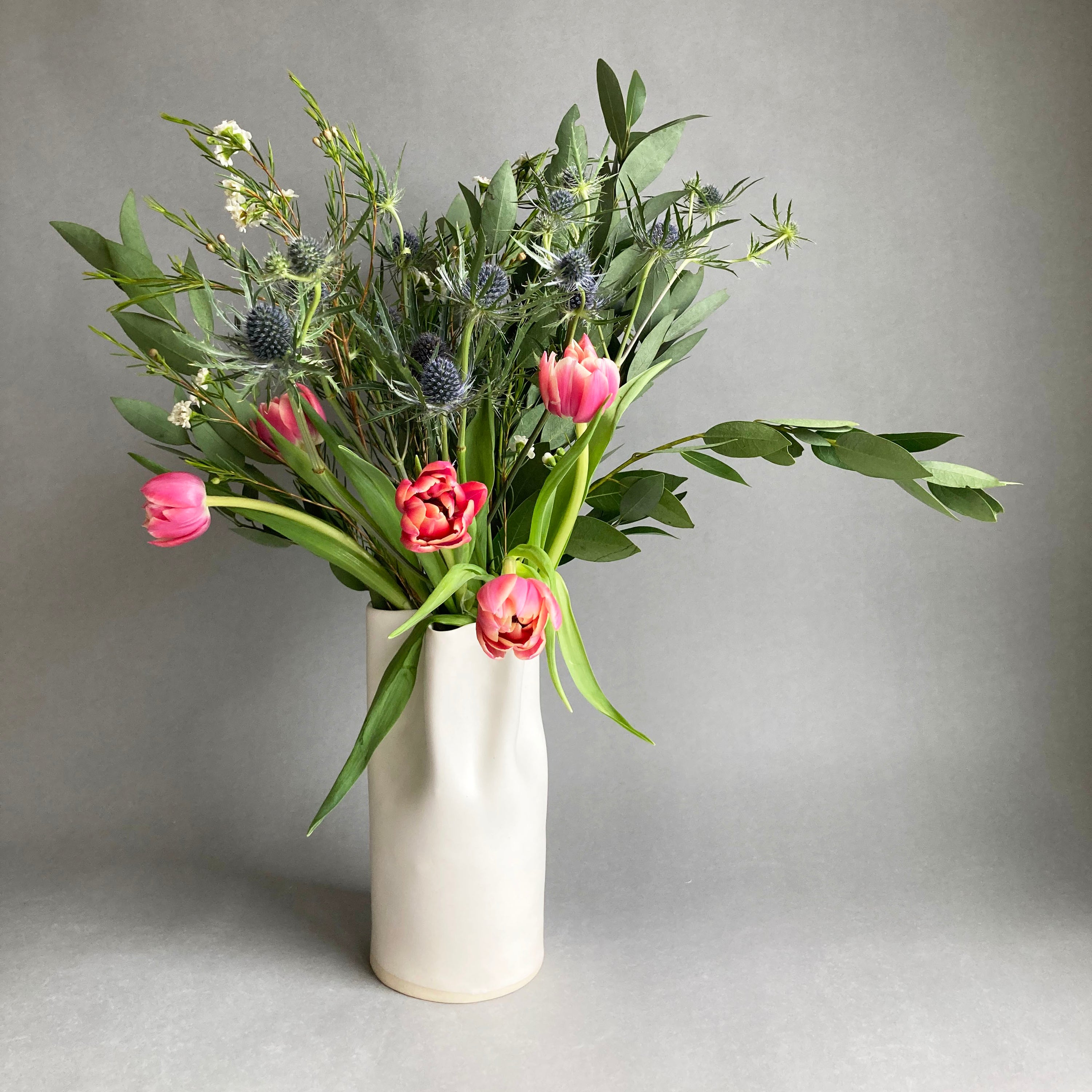 Alicja Ceramics | Satin White Paperbag Vase - Various Sizes (In-Store Pick Up Only) | Prelude & Dawn