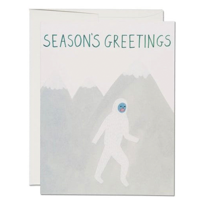 Red Cap Cards | Holiday Yeti holiday greeting card| Prelude & Dawn | Los Angeles, CA